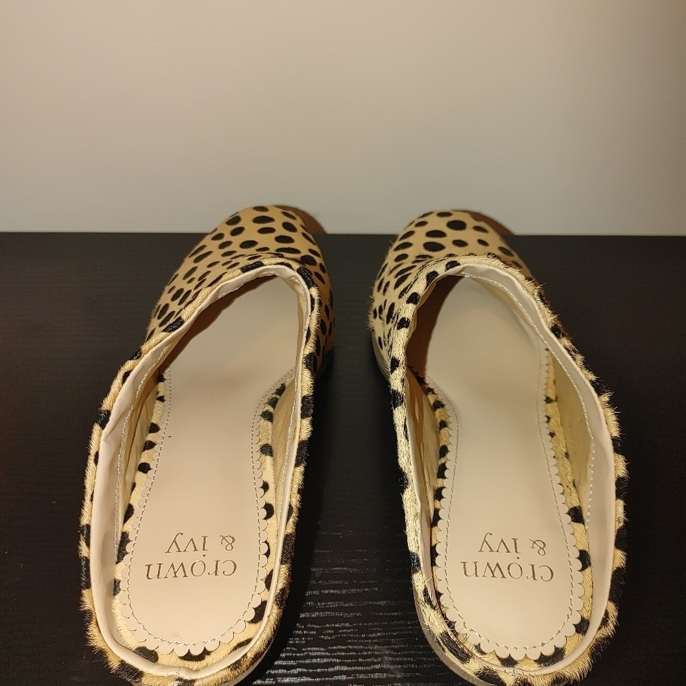 Crown And Ivy Black and Cream Mule Slides Size 8.5 New W/O Box - Picture 5 of 9